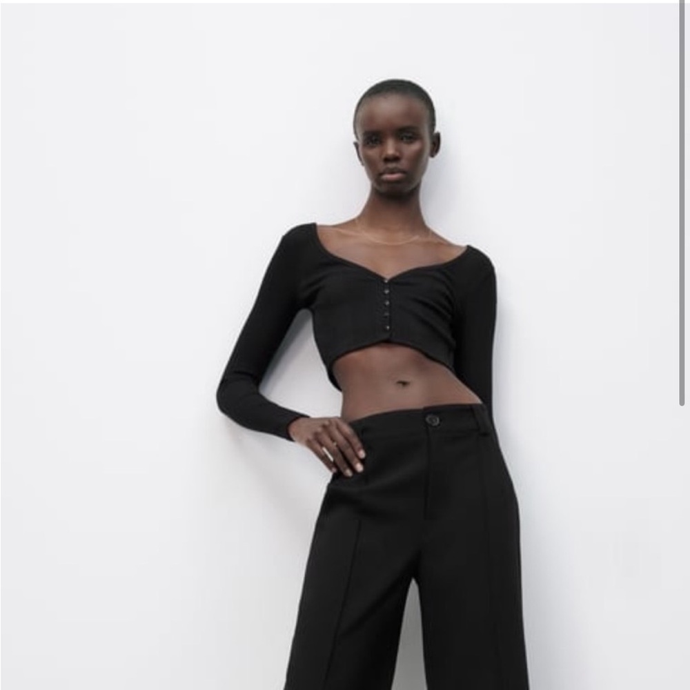 ZARA RIBBED CROPPED JACKET